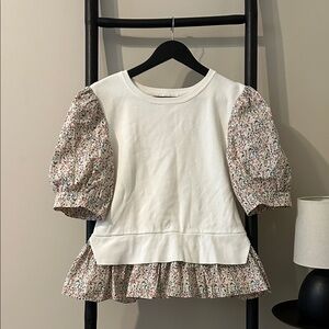 ANTHROPOLOGIE Floral Puff Sleeve Blouse